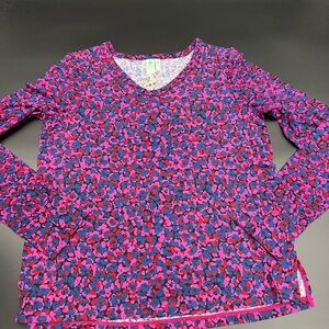 Women’s Aventura‎ blue/pink/red floral shirt size M. NWOT